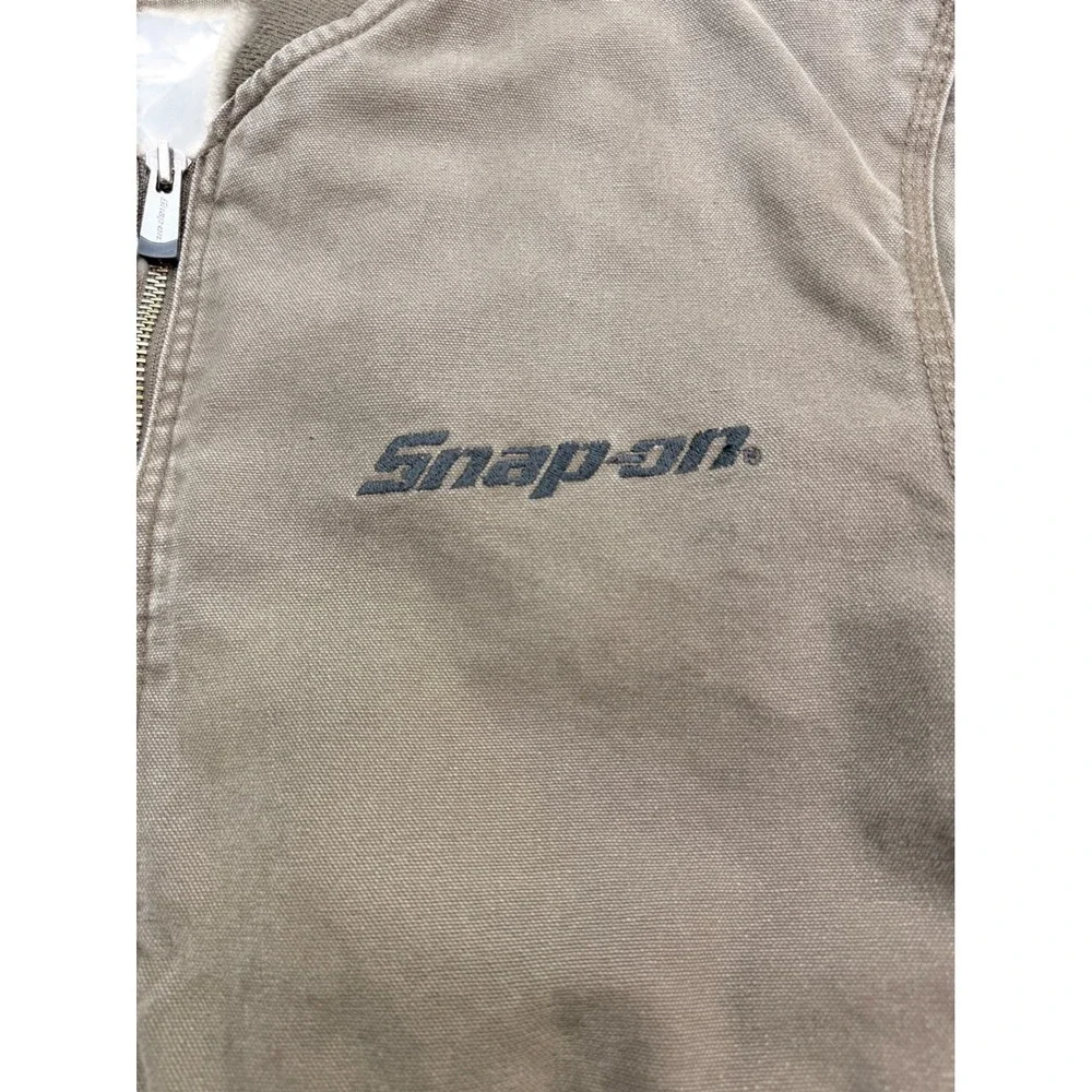 Snap-on Canvas Quilted Bomber Work‎ Jacket Mens Large Brown